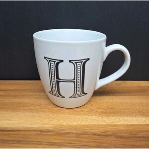 Clay Art White Coffee Mug "H"